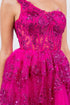 Lace One-Shoulder Tiered Skirt Cocktail Dress for Women 4/XS-16/3X